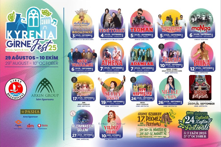 Girne Belediye Festivali "GirneArkınFest25" Başlıyor